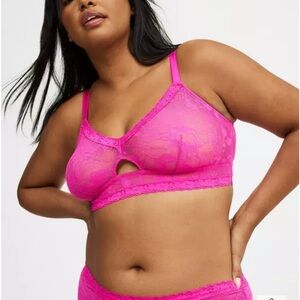 New Torrid Hot Pink Lace Bralette 2x
